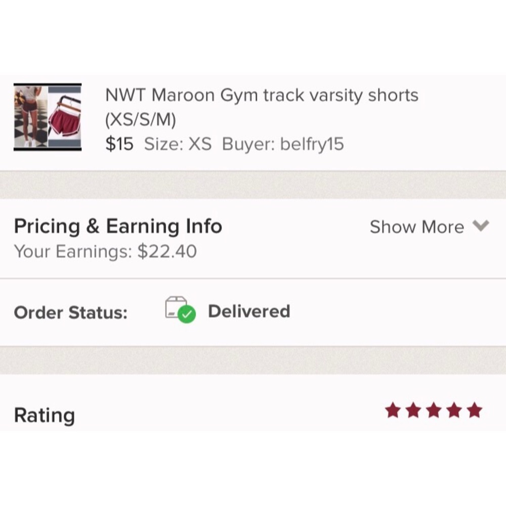 5 star rated! NWT Maroon Gym track varsity shorts - Picture 5 of 5